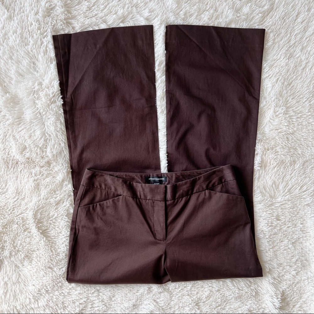 Express chocolate brown editor pants flare leg Size 6 (fits closer to size 8)